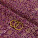 Purple Brocade Jaal Mina Fabric