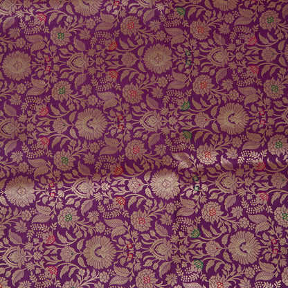 Purple Brocade Jaal Mina Fabric