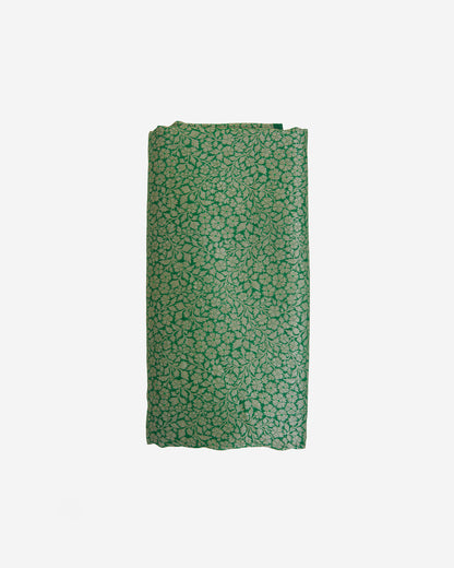 Bottle Green Brocade Fabric with Antique Zari Jaal & Minakari Weave