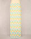 Aqua Mustard Cotton Jaipuri Block Stripes & Buta Fabric
