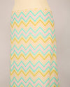 Aqua Mustard Cotton Jaipuri Block Stripes & Buta Fabric