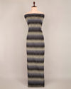 Black Cotton Silk Ikat Fabric with Geometric Design