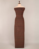 Cotton Silk Ikat Handcrafted Fabric in Red & Black