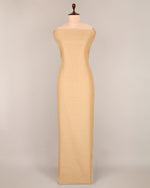 Beige Gold Cotton Silk Ikat Handcrafted Fabric
