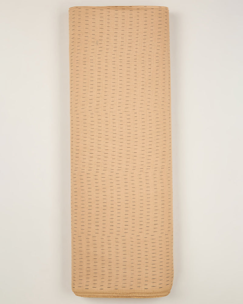 Beige Gold Cotton Silk Ikat Handcrafted Fabric