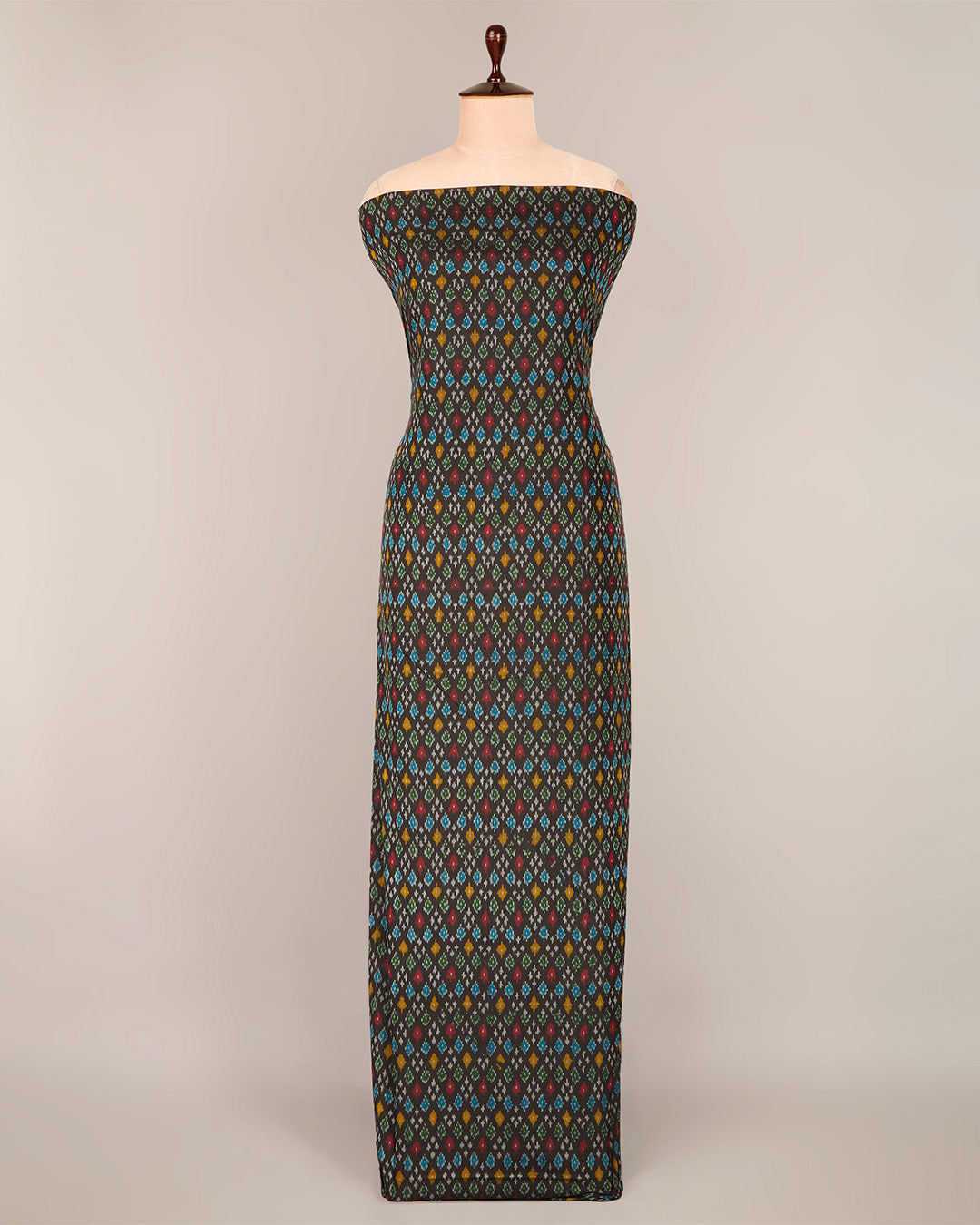 Brown Cotton Silk Ikat Handcrafted Fabric