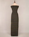 Black Cotton Silk Ikat Fabric with striking contrast weave