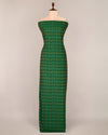 Bottle Green Cotton Silk Ikat Fabric - Deep Rich Tone