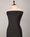 Black Cotton Silk Ikat Fabric