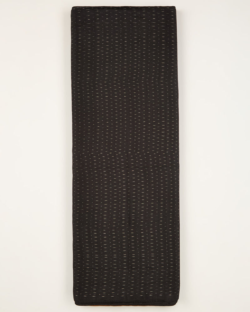 Black Cotton Silk Ikat Fabric