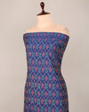 Blue Cotton Silk Ikat Fabric