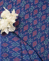 Blue Cotton Silk Ikat Fabric
