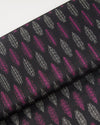 Black & Pink Cotton Silk Ikat Handcrafted Fabric
