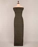 Cotton Silk Ikat Fabric in Black