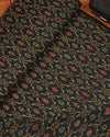 Black Cotton Silk Ikat Fabric