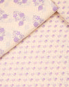 Cream Purple Cotton Jaipur Printed Fabric