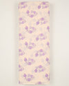 Cream Purple Cotton Jaipur Printed Fabric