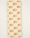 Cream Mustard Cotton Jaipuri Block Buta & Stripes Fabric
