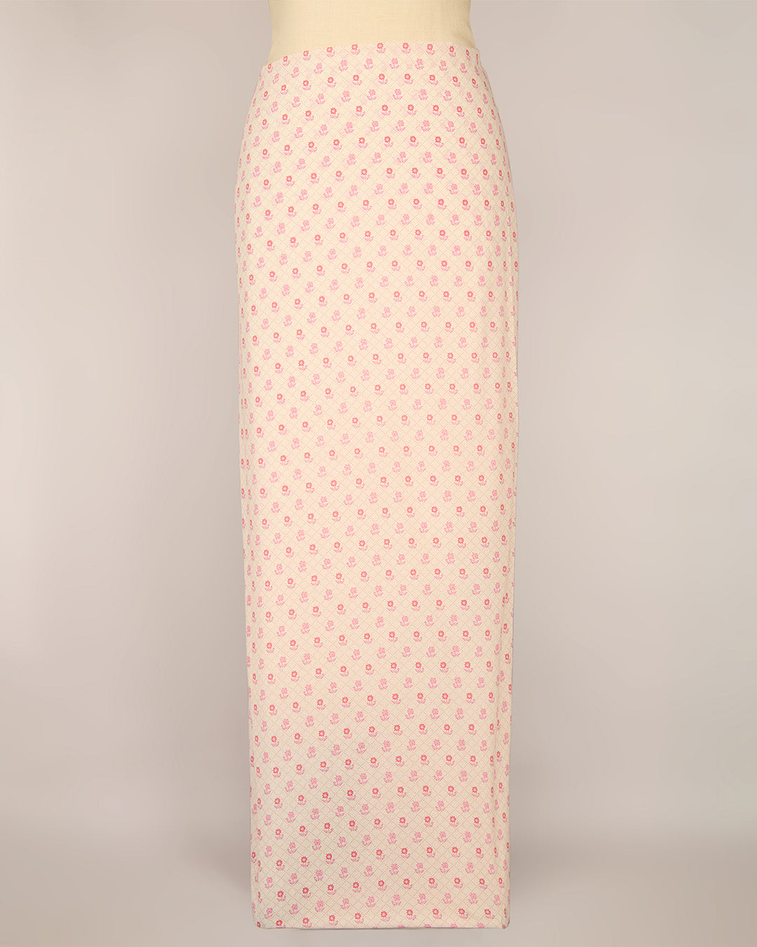 Cream Pink Cotton Jaipur Printed Fabric