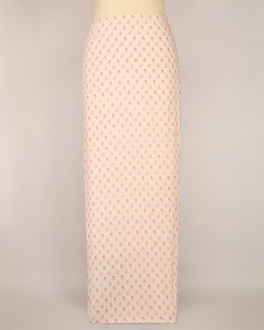 Cream Pink Cotton Jaipur Printed Fabric