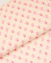 Cream Pink Cotton Jaipur Printed Fabric