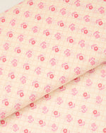 Cream Pink Cotton Jaipur Printed Fabric