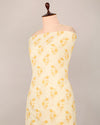 Cream Yellow Cotton Jaipur Printed Fabric