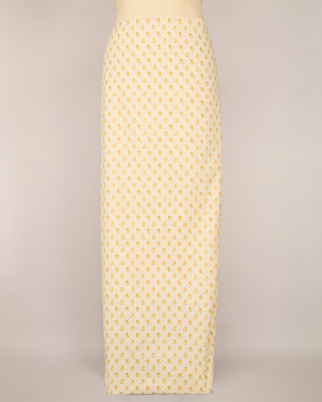 Cream Yellow Cotton Jaipur Printed Fabric