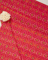 Dark Pink Cotton Silk Ikat Fabric