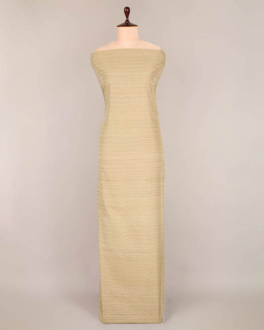 Dusty Beige Cotton Silk Ikat Fabric