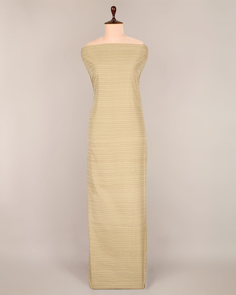 Dusty Beige Cotton Silk Ikat Fabric