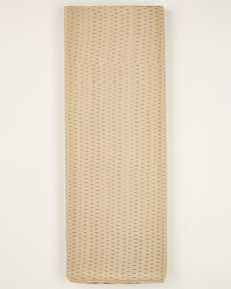 Dusty Beige Cotton Silk Ikat Fabric