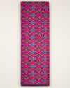 Dark Purple Cotton Silk Ikat Fabric