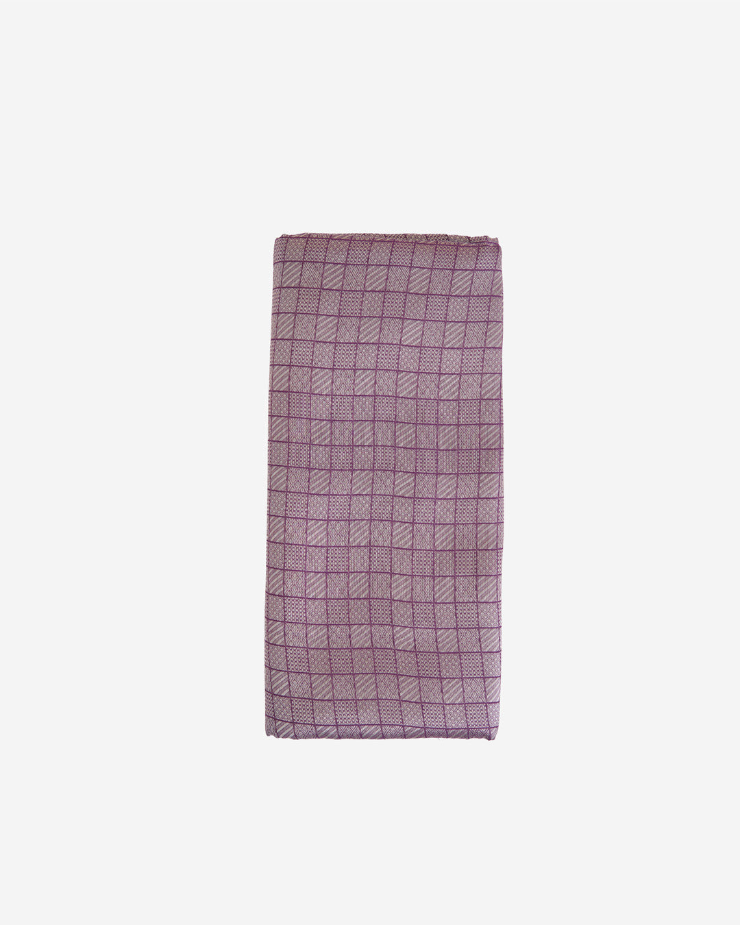 Dark Purple Chanderi Jacquard Fabric with Geometric Weave