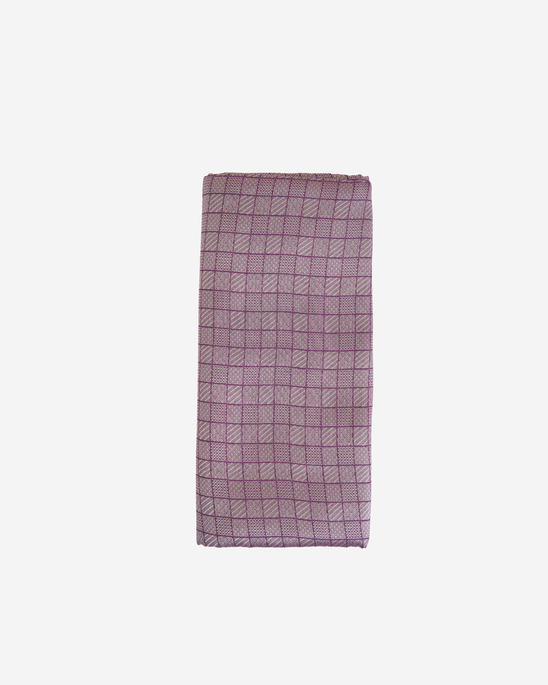 Dark Purple Chanderi Jacquard Fabric with Geometric Weave