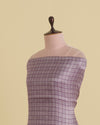 Dark Purple Chanderi Jacquard Fabric with Geometric Weave