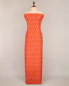 Dark Red Cotton Silk Ikat Fabric with Traditional Handwoven Pattern