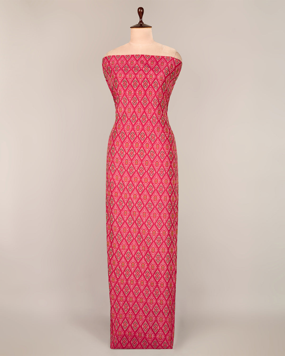 Cotton Silk Ikat Fabric in Fuchsia Pink – Bright & Bold Handwoven Fabric
