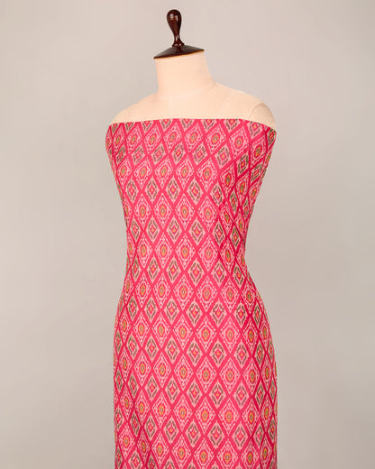 Fuchsia Pink Cotton Silk Ikat Fabric