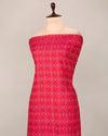 Deep Pink Cotton Silk Ikat Fabric