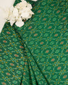 Green Cotton Silk Ikat Fabric