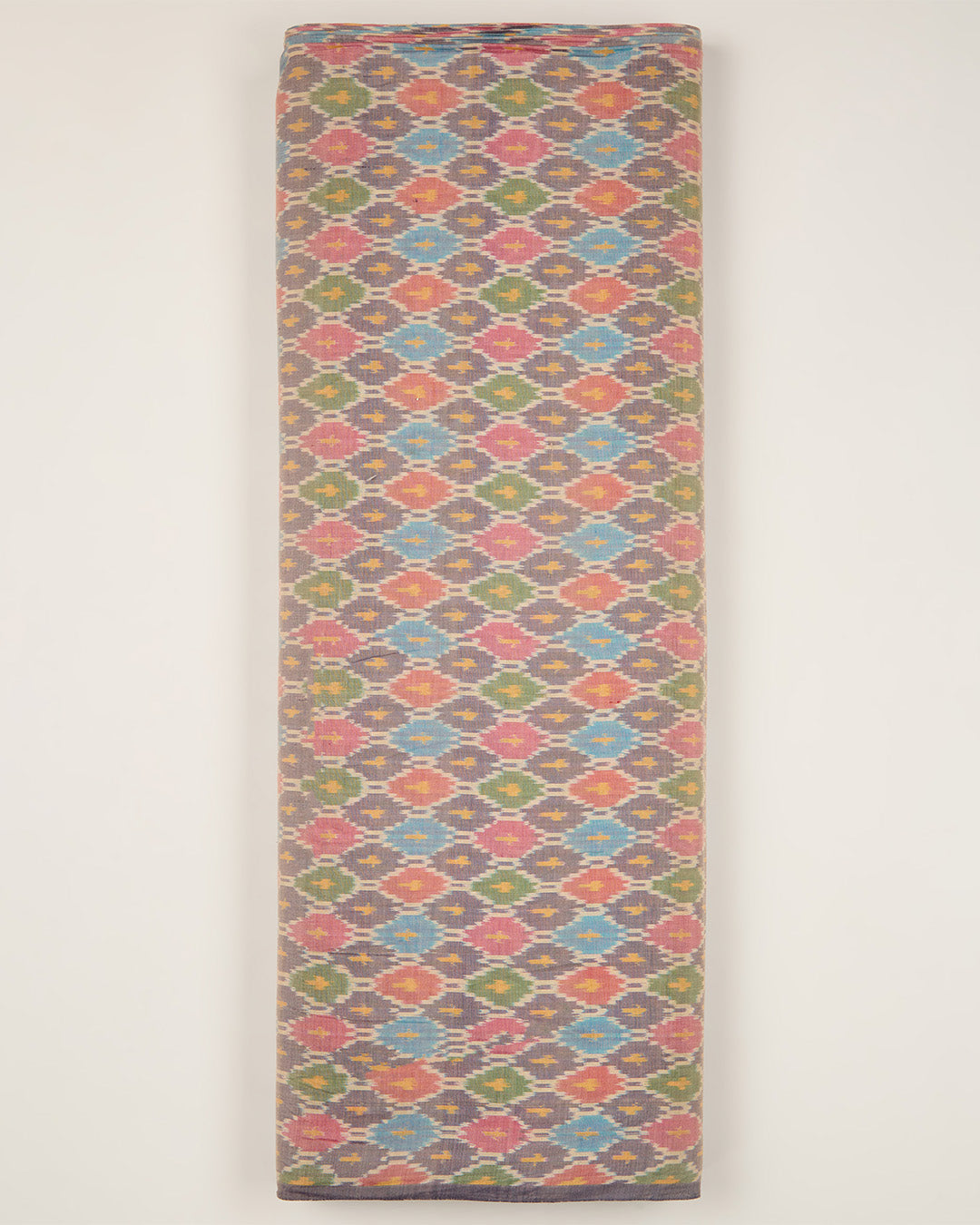 Dim Grey Cotton Silk Ikat Fabric