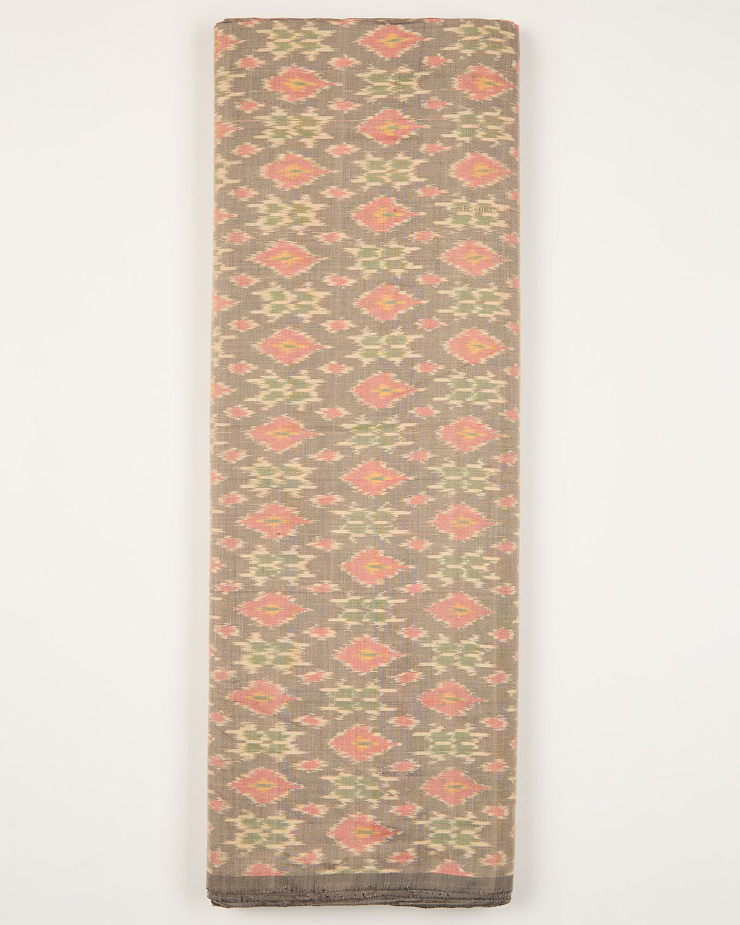Grey Cotton Silk Ikat Fabric