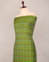 Green Cotton Silk Ikat Fabric