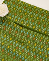 Green Cotton Silk Ikat Fabric