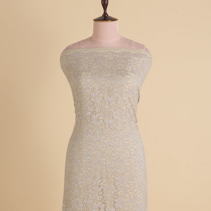 Grey Chantilly Lace with Gold Shimmer Fabric