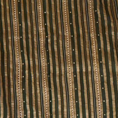 Green Chanderi Zari Badla Gota Fabric