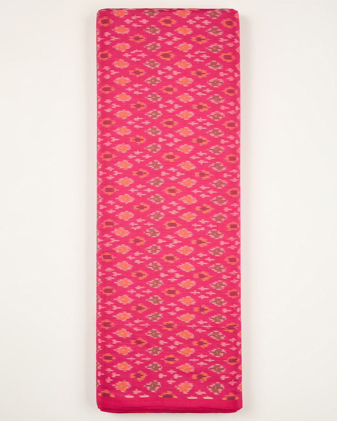 Hot Pink Cotton Silk Ikat Fabric