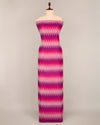 Hot Pink Cotton Silk Ikat Geometric Fabric