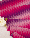 Hot Pink Cotton Silk Ikat Geometric Fabric